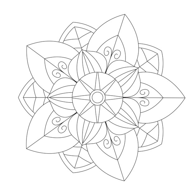 Easily editable and resizable floral mandala