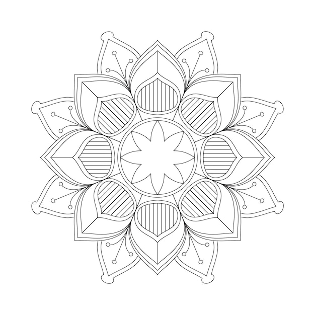 Easily editable and resizable floral mandala