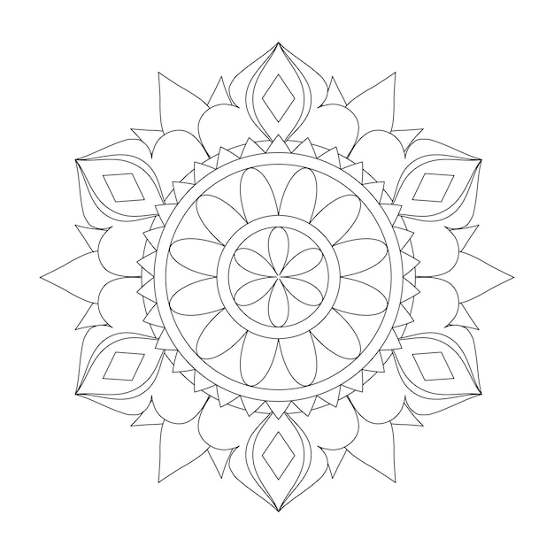 Easily editable and resizable floral mandala