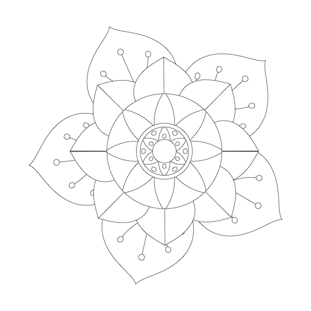 Easily editable and resizable floral mandala