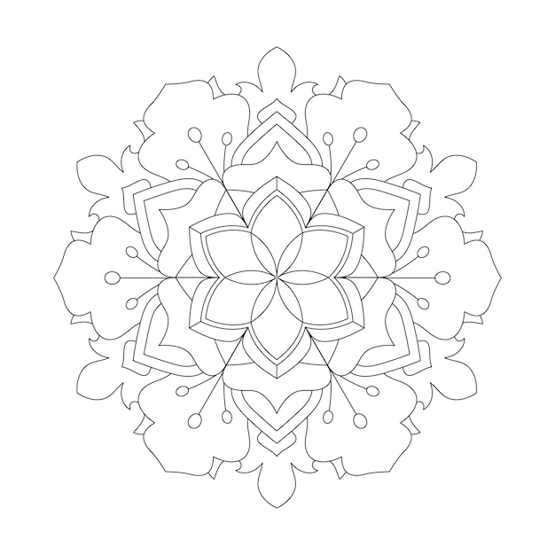 Easily editable and resizable floral mandala