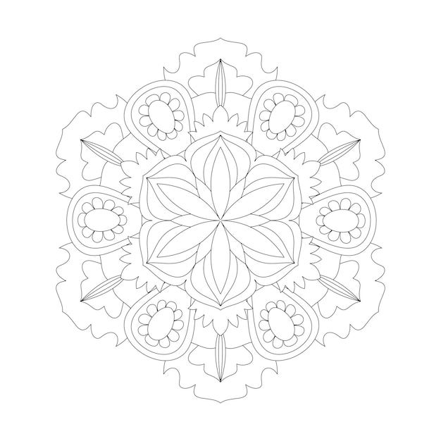 Easily editable and resizable floral mandala