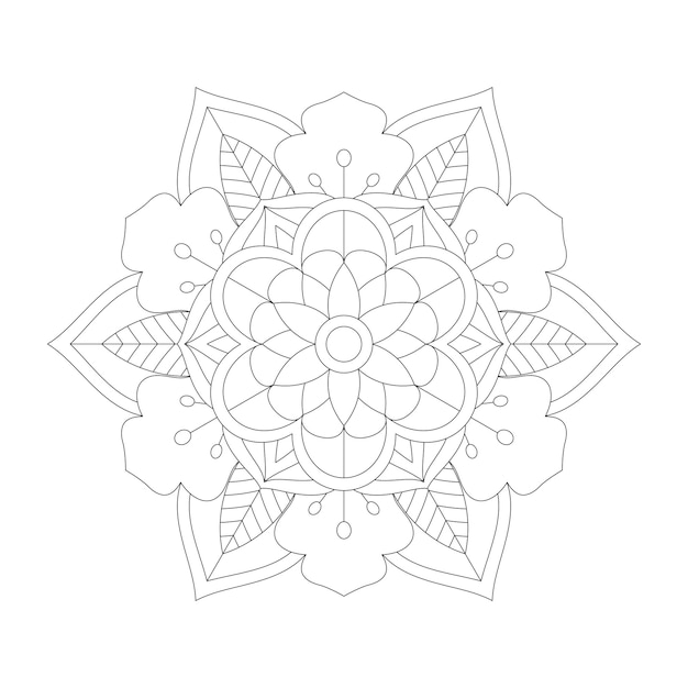 Easily editable and resizable floral mandala