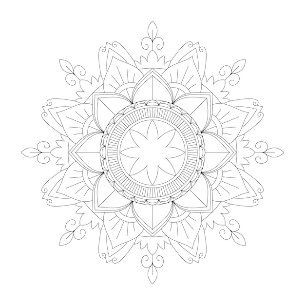 Easily editable and resizable floral mandala