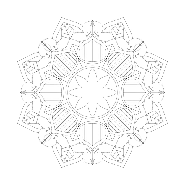 Easily editable and resizable floral mandala