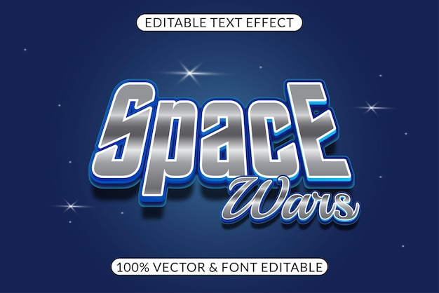 Easily editable space text effect