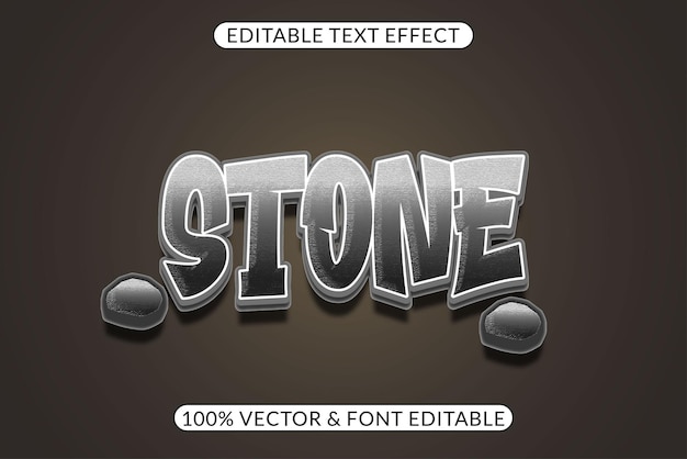 Easily editable stone text effect