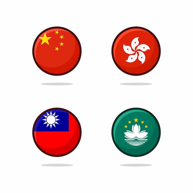 동아시아 국기 아이콘