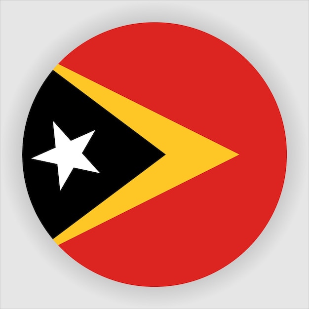 Icona della bandiera arrotondata piatta di timor orientale