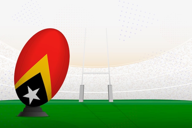 Vector east timor national team rugby ball on rugby stadium