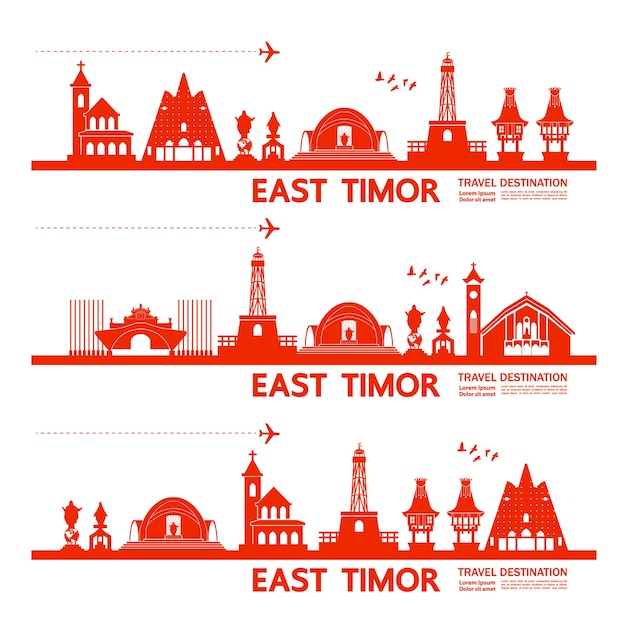 Illustrazione della destinazione di viaggio di timor orientale.