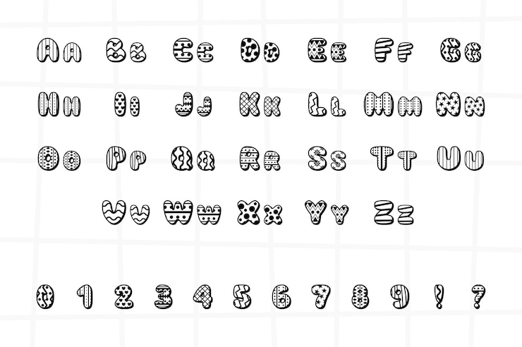 Vector 卡通風格的復活節字母