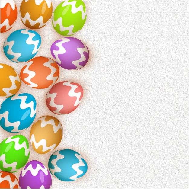 Vector easter background with colorful decorative eggs