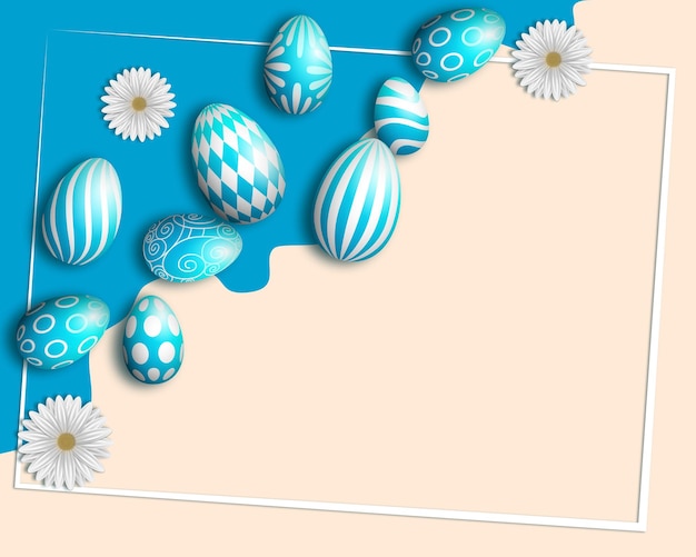 Easter background with colorful eggs