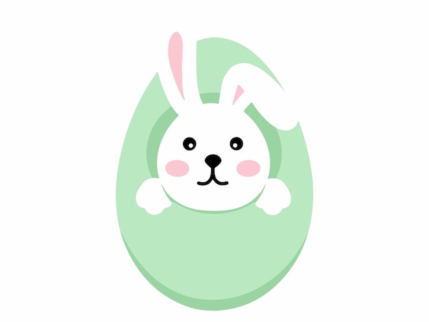 Vector easter background with egg and bunny