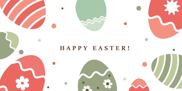 Easter banner with colorful easter eggs pattern with greeting on a joyful backdrop