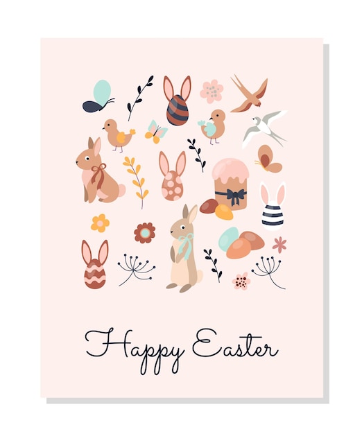 Easter boho greeting card