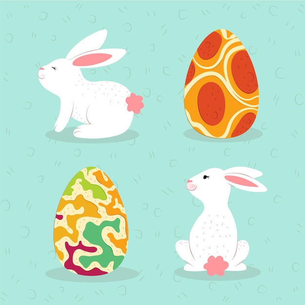 Easter bunnies and egg