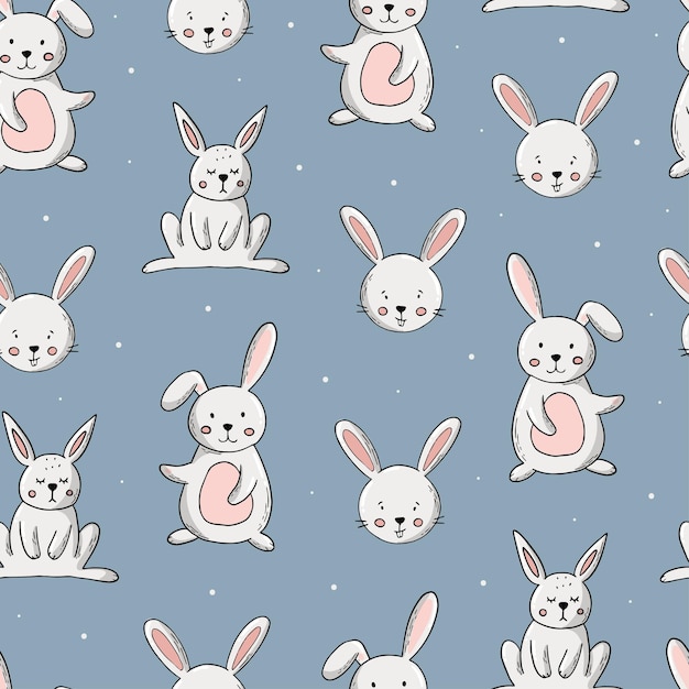 Easter bunnies seamless pattern