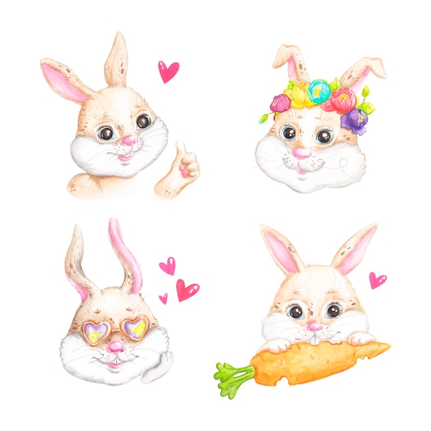 Easter bunnies, stickers