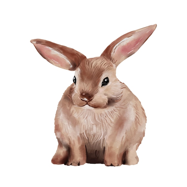 Easter Bunny aquarel illustratie geïsoleerd op een witte achtergrond Schattige konijn hand tekenen vector