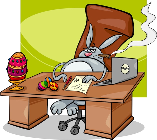 easter bunny businessman cartoon