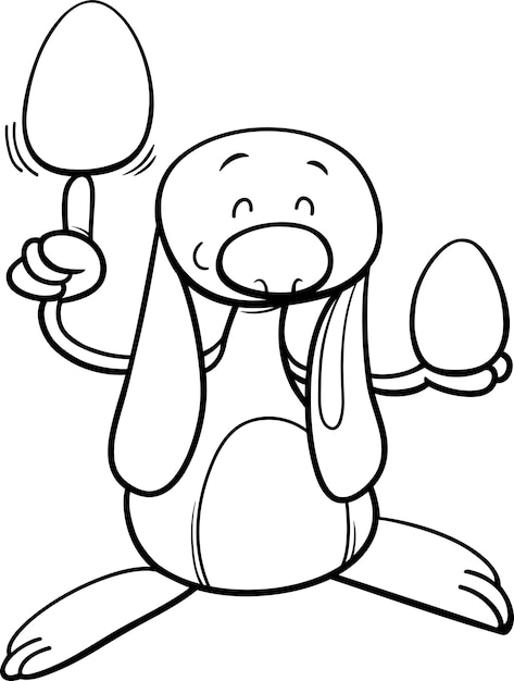 Easter bunny cartoon coloring page