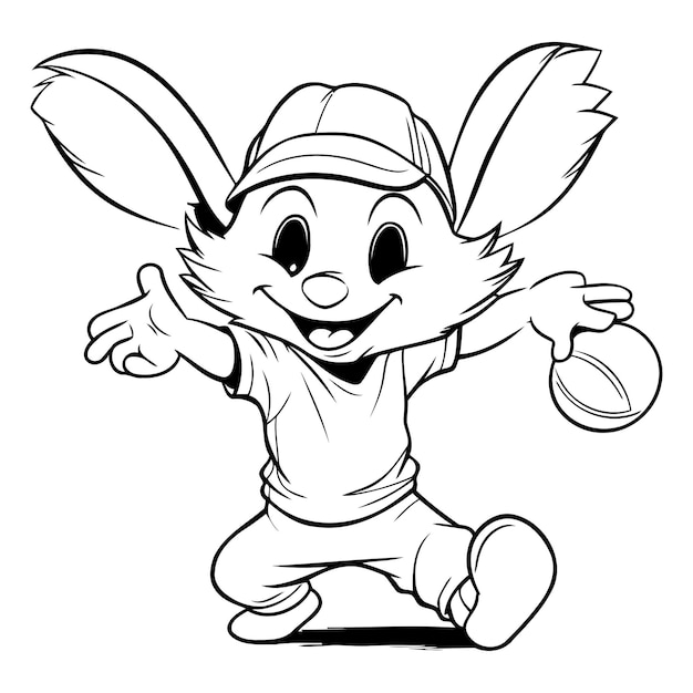 Easter Bunny Cartoon Mascot Karakter klaar voor vinyl snijden