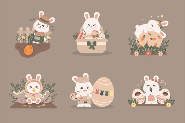 Easter Bunny Character Set