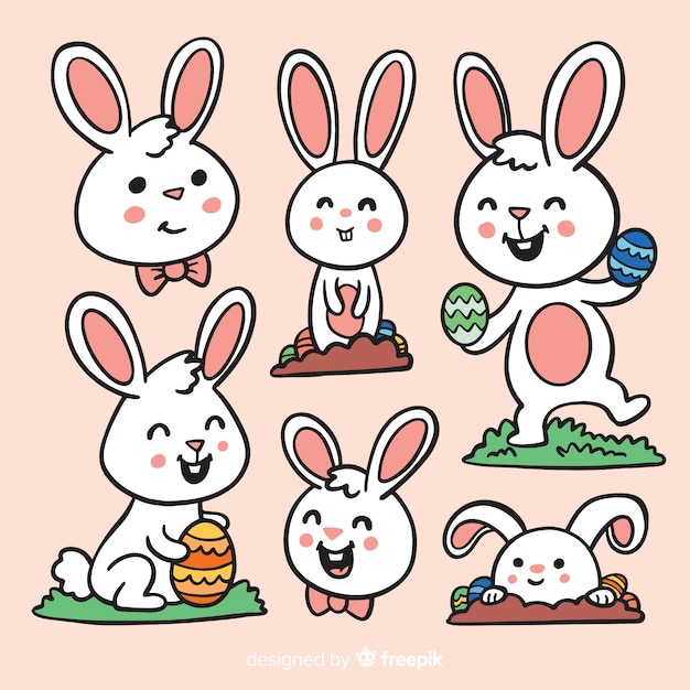 Vector easter bunny collection