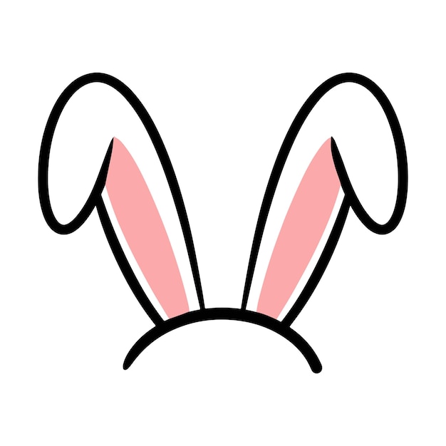 Easter bunny ears icon decorative flat line