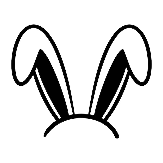 Vector easter bunny ears icon decorative flat line