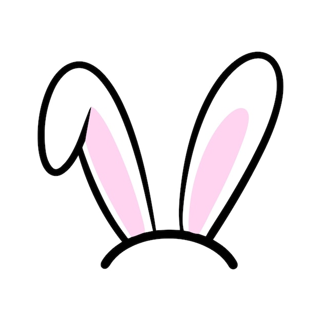 Vector easter bunny ears icon decorative flat line