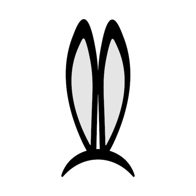 Vector easter bunny ears icon easter rabbit ears mask on head isolated on white background vector illustration