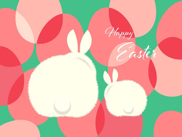 Easter bunny and eggs background