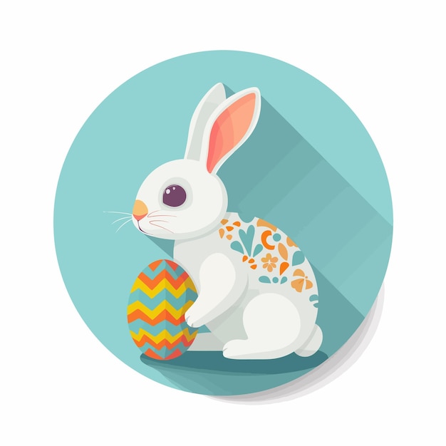 easter_bunny_flat_icon_with_long_shadowvector (イースター・バニー・フラット・アイコン・ウィズ・ロング・シャドウ・ベクトル)