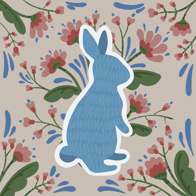 Пасхальный кролик цветы