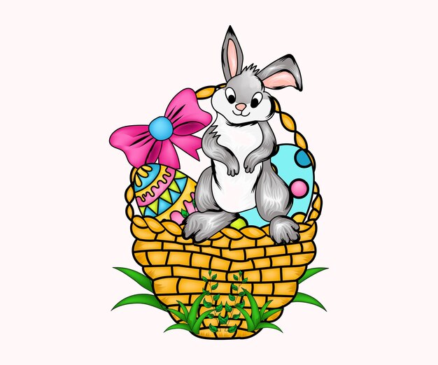 Easter bunny or rabbit sublimation design premium vectors