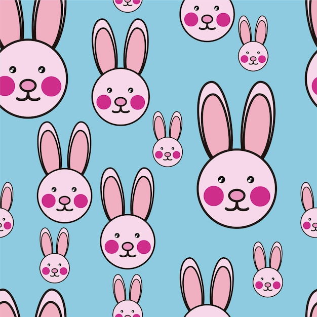 Easter Bunny Seamless Vector Background