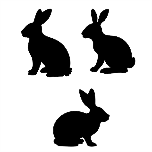 Vettore silhouette del coniglietto di pasqua