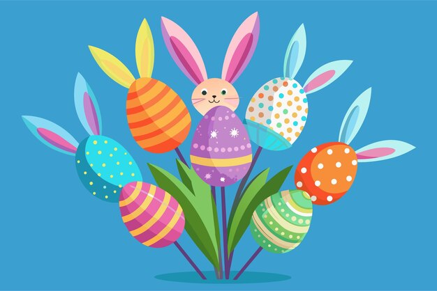 Vector easter bunny tails