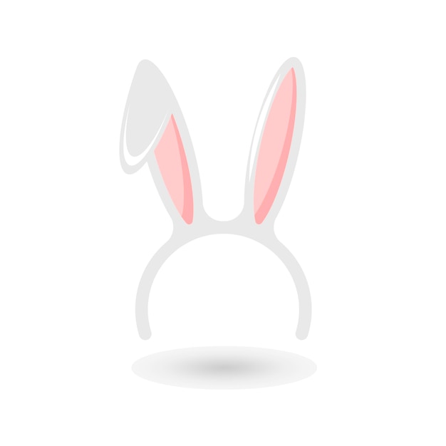 Vector easter bunny vector ears mask isolated on white background happy easter banner