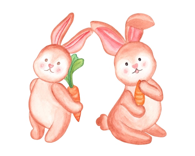 Easter Bunny Watercolor Clipart