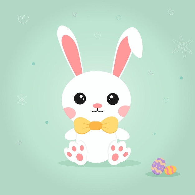 easter bunny with easter eggs