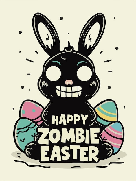 Vettore illustrazione del coniglio vettoriale zombie del coniglio di pasqua