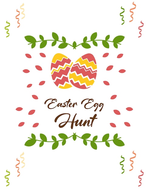 Vector easter card easter egg hunt