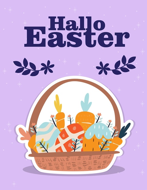 Easter card hallo easter