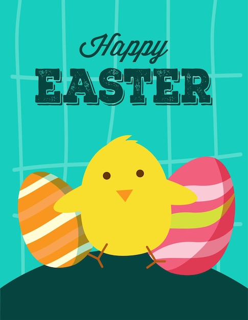 Vector easter card happy easter day 2