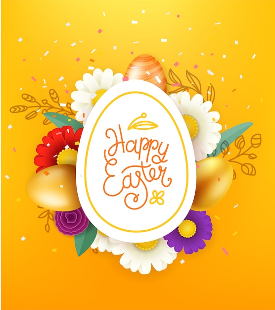 Easter card layout. vector layered illustration