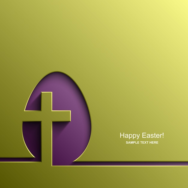 Пасхальная открытка в виде яйца с изображением христианского креста, пасхальный фон